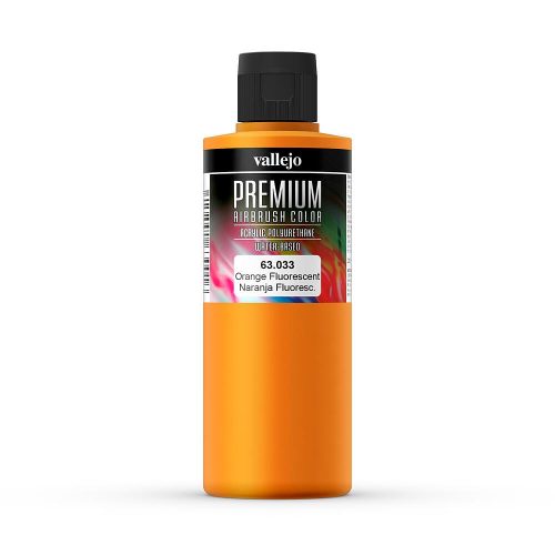 Vallejo 63033 Orange Fluorescent - Premium Opaque (Acrylic Polyurethane Airbrush Color) 200 ml