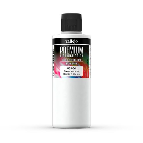 Vallejo 63064 Gloss Varnish - Premium Opaque (Acrylic Polyurethane Airbrush Color) 200 ml