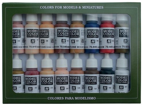 Vallejo 70125 Model Color set - Face & Skintones (16 x 17 ml color set)