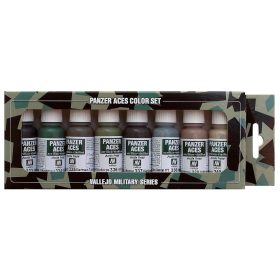   Vallejo 70128 Model Color set - Panzer Aces No.5 - German Crew uniforms (8 x 17 ml color set)