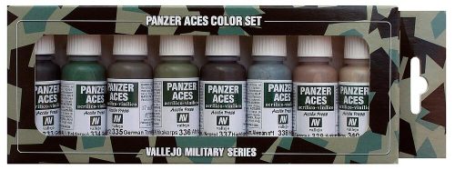 Vallejo 70128 Model Color set - Panzer Aces No.5 - German Crew uniforms (8 x 17 ml color set)