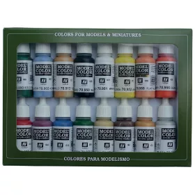   Vallejo 70140 Model Color set - Basic Colors USA (16 x 17 ml color set)