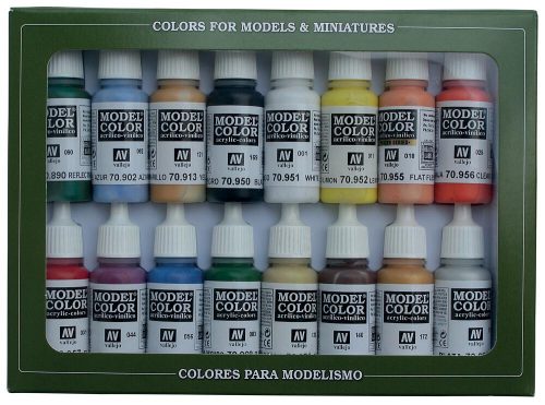 Vallejo 70140 Model Color set - Basic Colors USA (16 x 17 ml color set)
