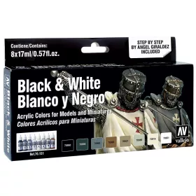   Vallejo 70151 Special Model Color set - Black and White (8 x 17 ml)