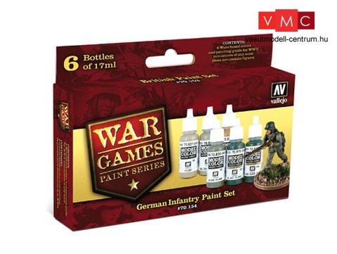 Vallejo 70154 War Games Paint Series - German Infantry Paint Set (6 x 17ml)