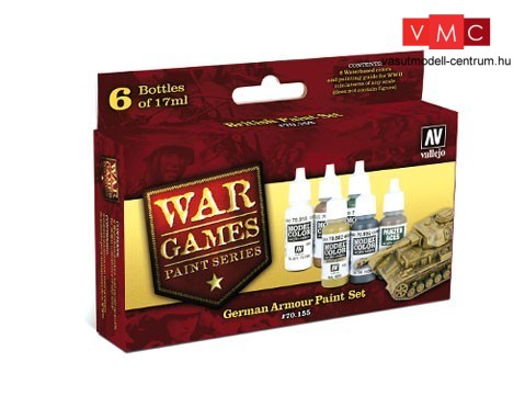 Vallejo 70155 War Games Paint Series - German Armor Paint Set (6 x 17ml)