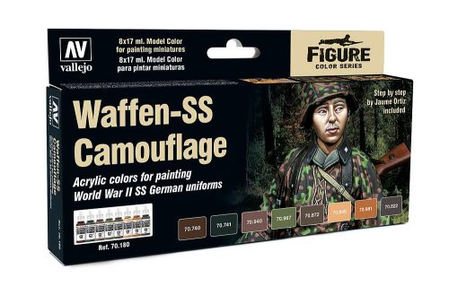 Vallejo 70180 Model Color Set - Waffen SS Camouflage Set (8 x 17ml)
