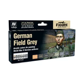   Vallejo 70181 Model Color Set - German Field Grey Uniform WWII. Set (8 x 17ml)