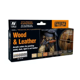   Vallejo 70182 Model Color Set - Wood and Leather Set (8 x 17ml)