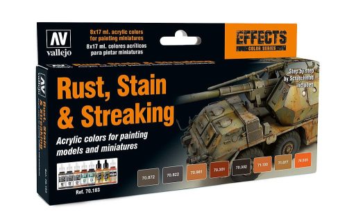 Vallejo 70183 Model Color Set - Staining, Rust & Streaking (8 x 17ml)