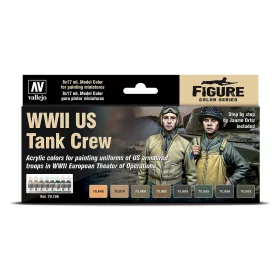   Vallejo 70186 Color-Set, WWII US Tank Crew, 8x17 ml (Model Color)