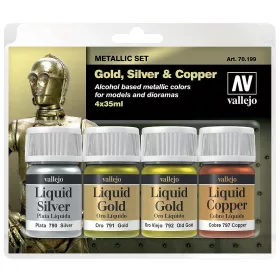 Vallejo 70199 Model Color Set - Liquid Gold Set (4x35 ml)