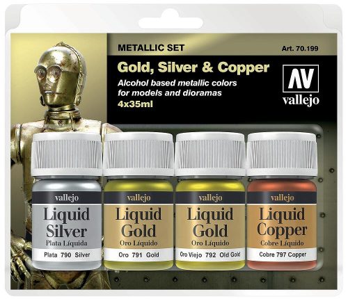 Vallejo 70199 Model Color Set - Liquid Gold Set (4x35 ml)