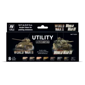   Vallejo 70201 Color-Set, Utility Paint Set WWII & WWIII (Model Color)