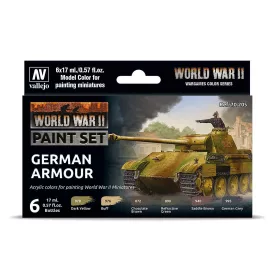   Vallejo 70205 Color-Set, WWII German Armour, 6x17 ml (Model Color)