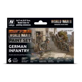   Vallejo 70206 Color-Set, WWII German Infantry, 6x17 ml (Model Color)