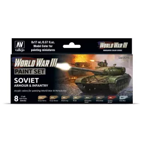   Vallejo 70221 Color-Set, WWIII Soviet Armour & Infantry, 8x17 ml (Model Color)