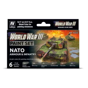   Vallejo 70223 Color-Set, WWIII NATO Armour & Infantry, 6x17 ml (Model Color)