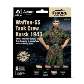   Vallejo 70249 Color-Set, Waffen-SS Tank Crew, Kursk 1943, 8x17 ml (Model Color)