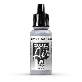   Vallejo 71063 Silver, Metallic, 17 ml (Model Air) akril makett festék