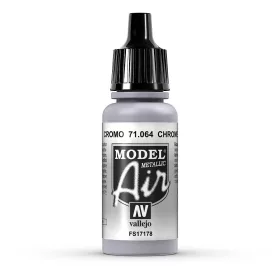   Vallejo 71064 Chrome, Metallic, 17 ml (Model Air) akril makett festék