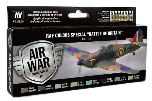 Vallejo 71144 Model Air Paint Set - RAF Colors Special Battle of Britain (8 x 17ml)