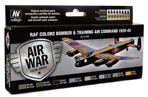 Vallejo 71145 Model Air Paint Set - RAF Colors Bomber & Training Air Command 1939-45 (8 x 17ml)
