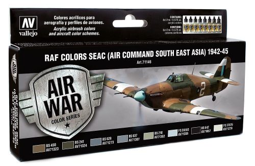 Vallejo 71146 Model Air Paint Set - RAF Colors SEAC (Air Command South East Asia) 1942-45 (8 x 
