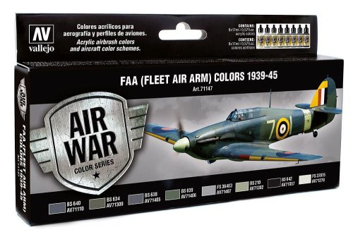 Vallejo 71147 Model Air Paint Set - RAF & FAA (Fleet Air Arm) Colors 1939-45 (8 x 17ml)