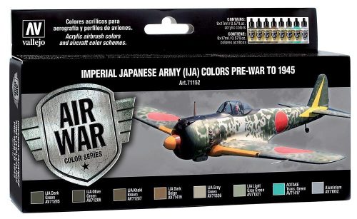 Vallejo 71152 Model Air Paint Set - Imperial Japanese Army (IJA) Colors Pre-War to 1945 (8 x 17