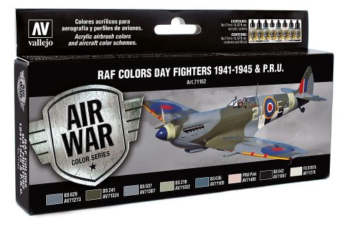 Vallejo 71162 Model Air Paint Set - RAF Colors Day Fighters 1941-1945 & P.R.U. (8 x 17ml)
