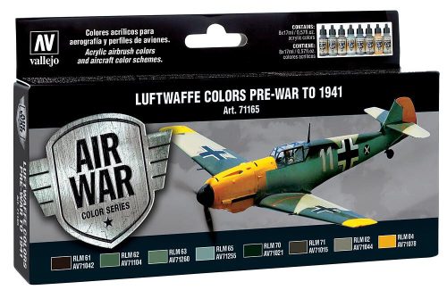Vallejo 71165 Model Air Paint Set - Luftwaffe Colors Pre-War to 1941 (8 x 17ml)