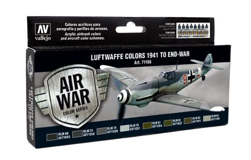 Vallejo 71166 Model Air Paint Set - Luftwaffe Colors 1941 to End War (8 x 17ml)