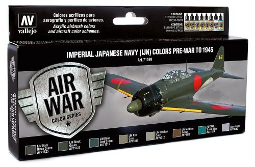 Vallejo 71169 Model Air Paint Set - Imperial Japanese Navy Colors Pre-War to 1945 (8 x 17ml)