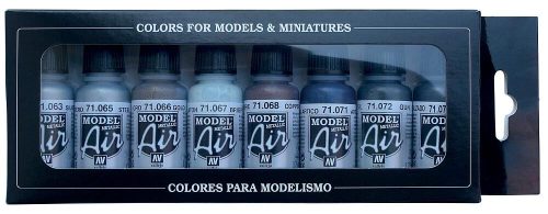 Vallejo 71176 Model Air Paint Set - Metallic Colors (8 x 17ml)