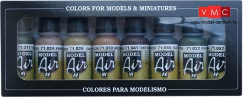 Vallejo 71177 Model Air Paint Set - Panzer Colors (8 x 17ml)