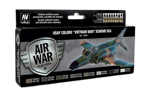 Vallejo 71204 Model Air Paint Set - USAF Colors Vietnam War Scheme SEA (8 x 17ml)