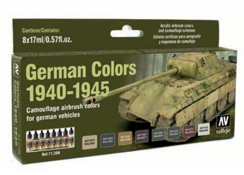 Vallejo 71206 Model Air Paint Set - German Colors 1940-1945 (8 x 17ml)