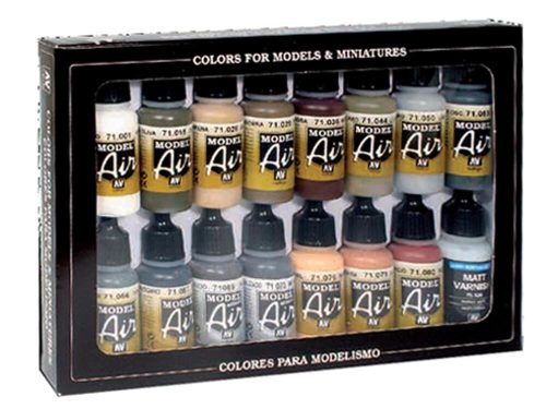 Vallejo 71208 Model Air Paint Set - WWII German Colors, Europe and Africa (16 x 17ml)