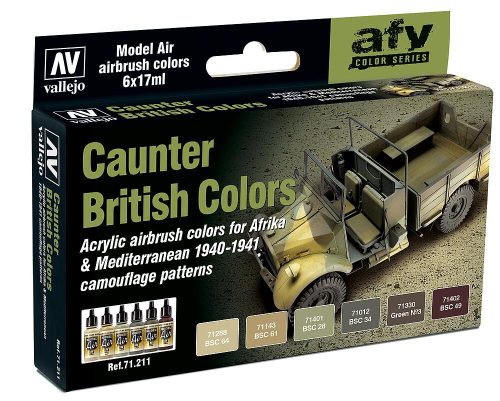 Vallejo 71211 Color-Set, British Caunter Colors, 6x17 ml (Model Air)