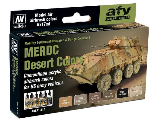 Vallejo 71212 Color-Set, MERDC Desert Colors, 6x17 ml (Model Air)