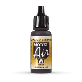   Vallejo 71251 NATO Black (RAL9021 / FS37030), 17 ml (Model Air) akril makett festék