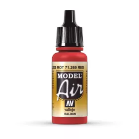   Vallejo 71269 Red (RAL3003), 17 ml (Model Air) akril makett festék