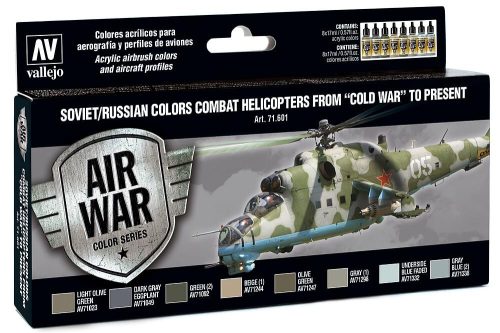 Vallejo 71601 Color-Set, Soviet/Russian colors Combat Helicopters post WWII to present, 8x17 ml (Model Air)