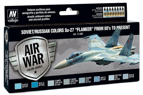 Vallejo 71602 Color-Set, Soviet/Russian colors Su-27 “Flanker” from 80’s to present, 8x17 ml (Model Air)
