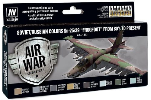 Vallejo 71603 Color-Set, Soviet/Russian colors Su-25/39 “Frogfoot” from 80’s to present, 8x17 ml (Model Air)