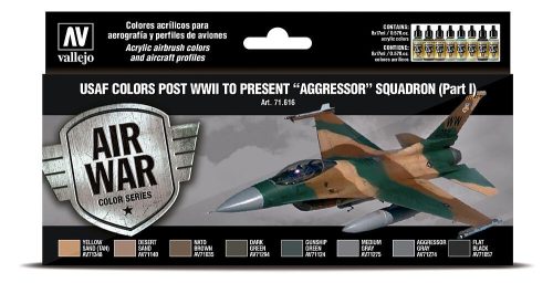 Vallejo 71616 Color-Set, USAF colors post WWII to present “Aggressor” Squadron (Part I), 8x17 ml (Model Air)