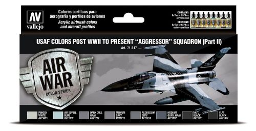 Vallejo 71617 Color-Set, USAF colors post WWII to present “Aggressor” Squadron (Part II), 8x17 ml (Model Air)