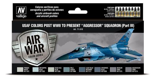 Vallejo 71618 Color-Set, USAF colors post WWII to present “Aggressor” Squadron (Part III), 8x17 ml (Model Air)