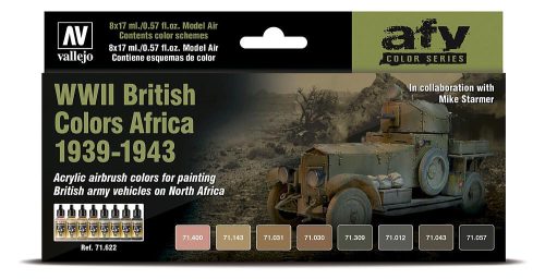 Vallejo 71622 Color-Set, WWII British Colors Africa 1939-1943, 8x17 ml (Model Air)